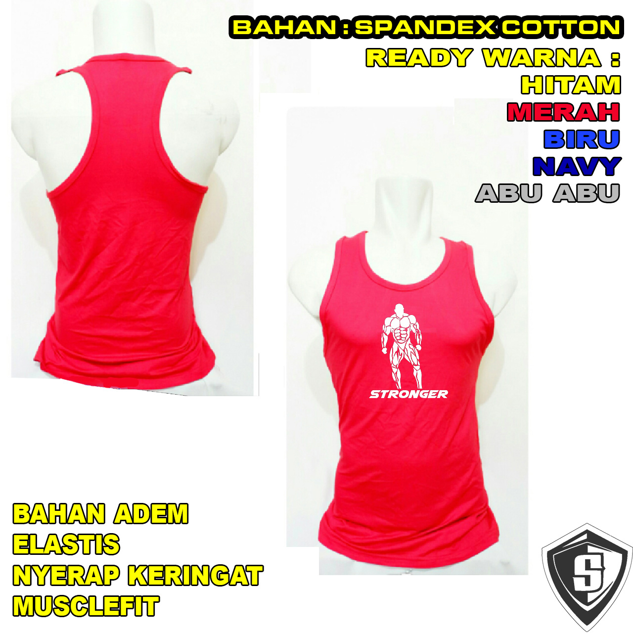 Baju Gym Fitness Lekbong Binaraga Stronger