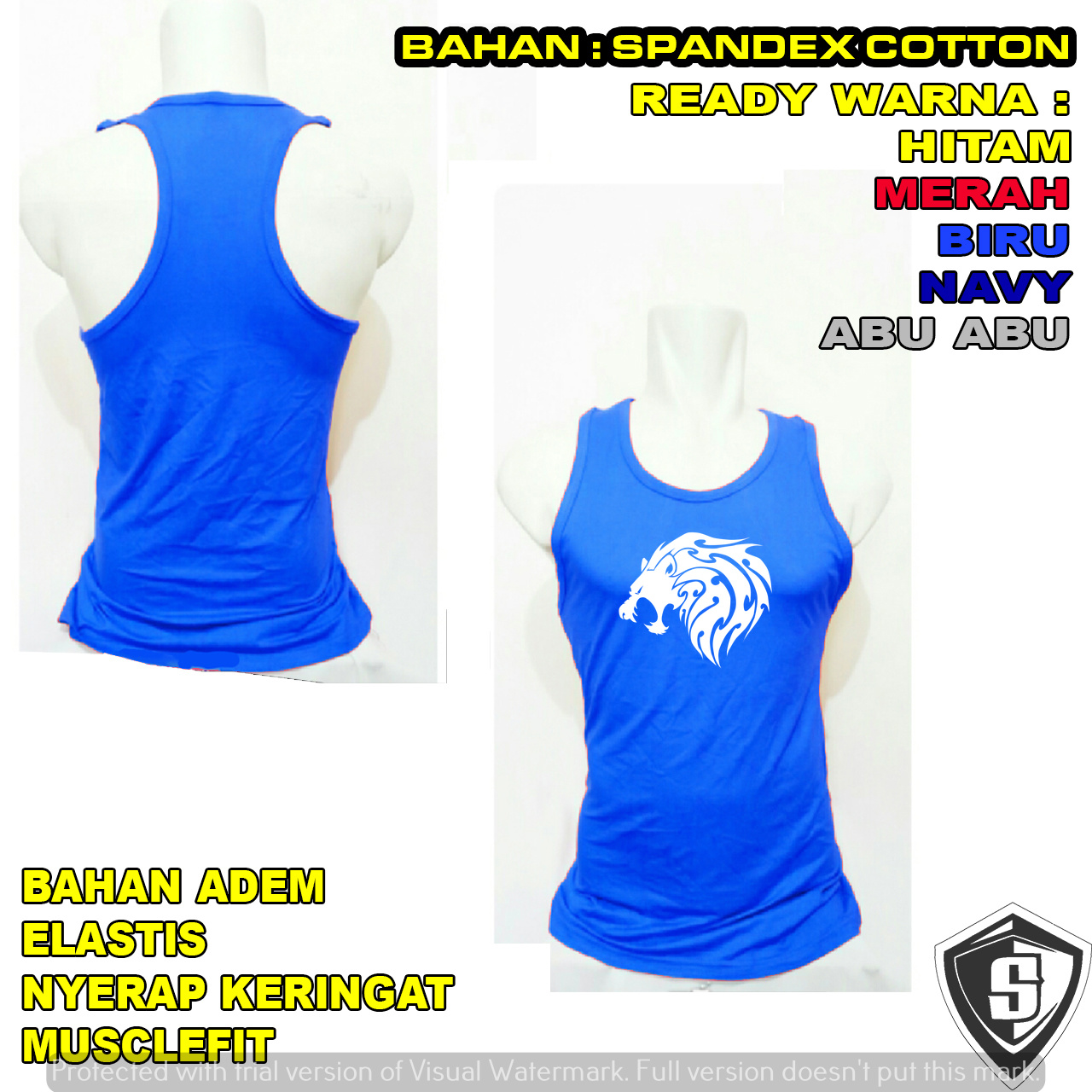 Baju Singlet Fitnes Pria Singa