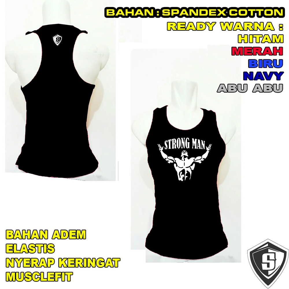 Baju fitnes Gym Pria Binaraga Strongman